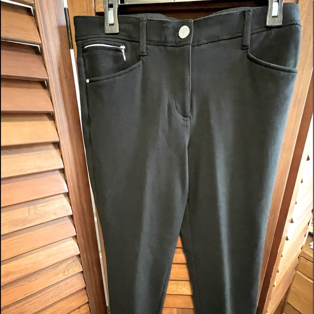 Chicos So Slimming  ponte knit pants. Styled like jeans, straight leg.